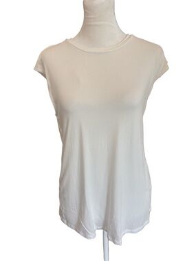Trina Turk Torme White Knit Top sleeveless keyhole back size S